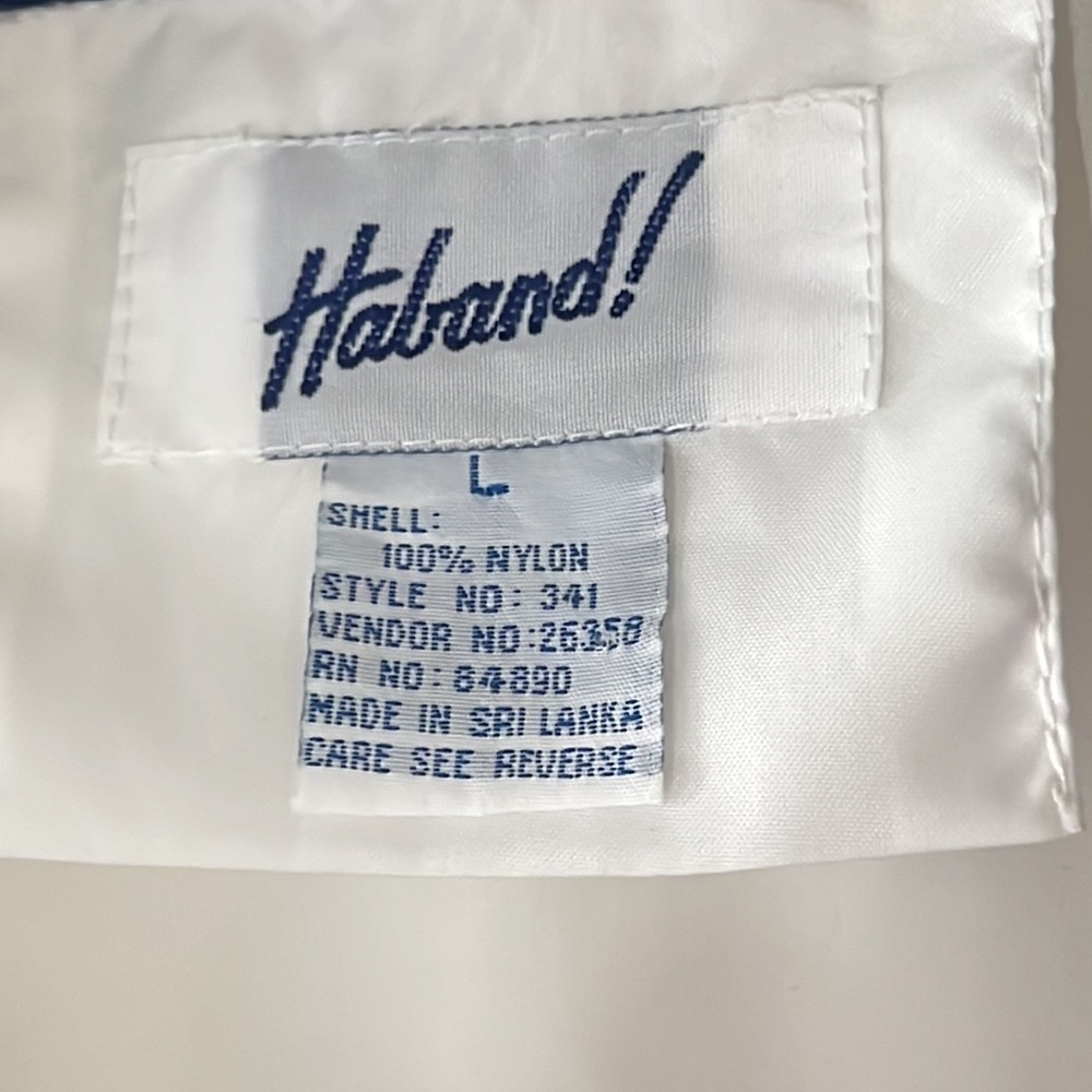 VINTAGE Haband! Ford‎ Automotive V8 Club Nylon Windbreaker Jacket White, Sz L - Picture 5 of 9